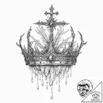Ice crown devoured by frost, artistic tattoo… – tattoo sketch (№1753671970_0, 28.07.2025 03:06) — tattoovalue.net