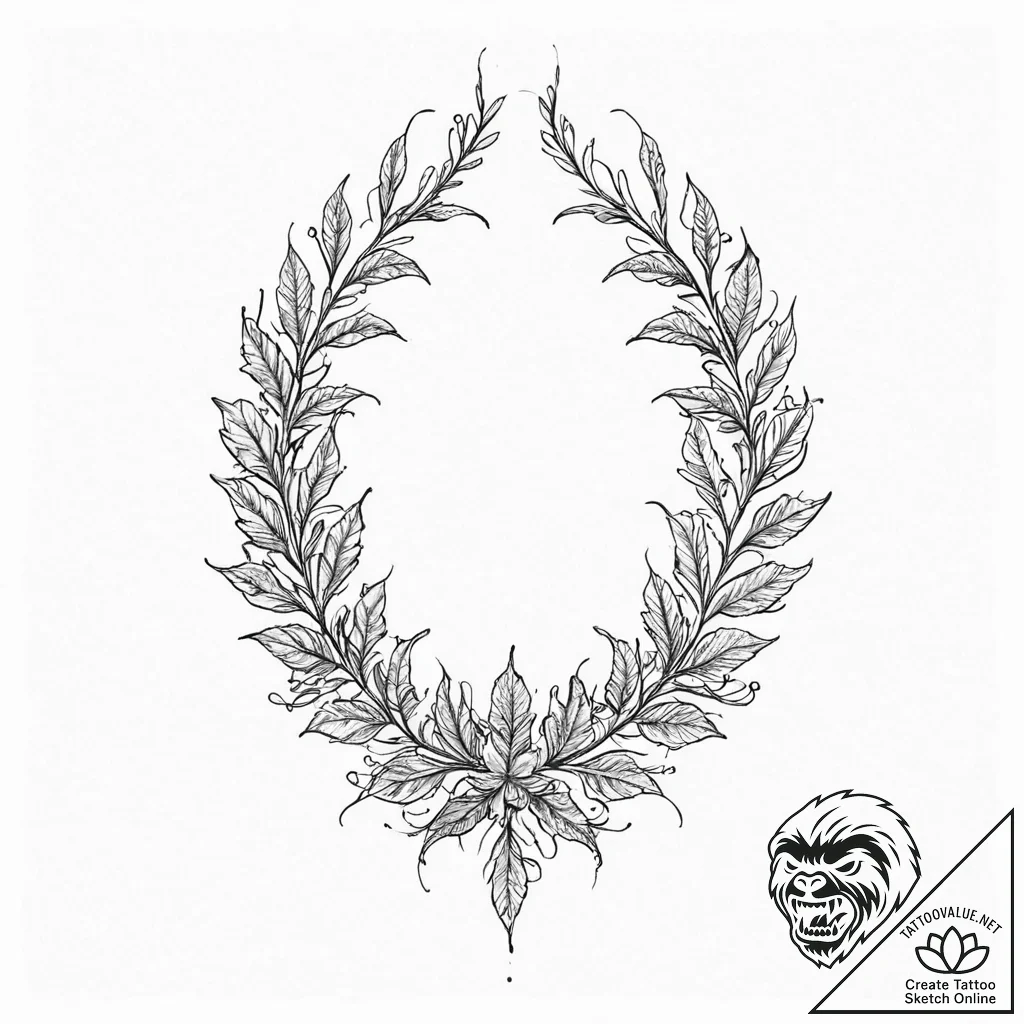 Quill crowned with ivy thorns, tattoo sketch... - tattoo sketch (№1753672381_0, 28.07.2025 03:13) — tattoovalue.net