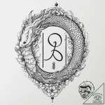 Quartz serpent devouring ancient rune, concep… – tattoo sketch (№1753672788_0, 28.07.2025 03:19) — tattoovalue.net