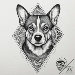 Dog, tattoo sketch design, dotwork shading, s… – tattoo sketch (№1753673956_0, 28.07.2025 03:39) — tattoovalue.net