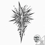 Anvil struck by a bolt of lightning, tattoo d… – tattoo sketch (№1753674531_0, 28.07.2025 03:48) — tattoovalue.net