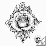 Apocalyptic rose encased in crystal, tattoo f… – tattoo sketch (№1753675691_0, 28.07.2025 04:08) — tattoovalue.net