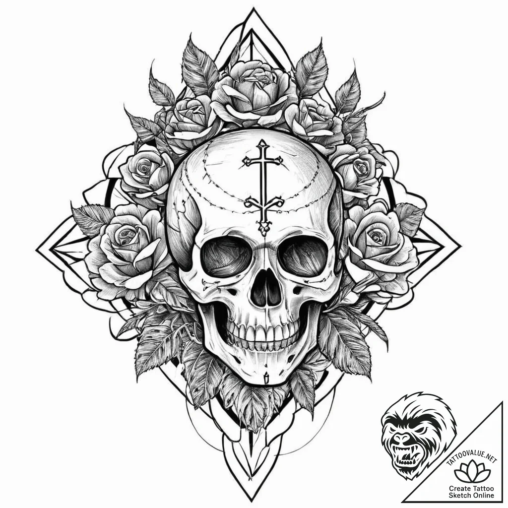 Arcane warrior with floating armor, ink illus... - tattoo sketch (№1753676096_0, 28.07.2025 04:14) — tattoovalue.net