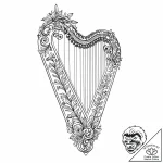 Onyx harp strings snapping, tattoo line art,… – tattoo sketch (№1753676514_0, 28.07.2025 04:21) — tattoovalue.net