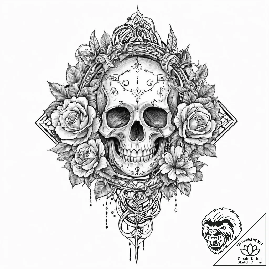 Dark mist serpent entwining blade, tattoo fla... - tattoo sketch (№1753676705_0, 28.07.2025 04:25) — tattoovalue.net