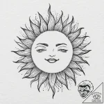Sun, concept art for tattoo, vibrant colors,… – tattoo sketch (№1753677115_0, 28.07.2025 04:31) — tattoovalue.net