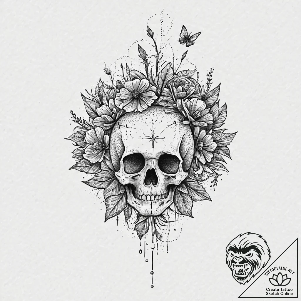 Dandelion with birds, concept art for tattoo,... - tattoo sketch (№1753678330_0, 28.07.2025 04:52) — tattoovalue.net
