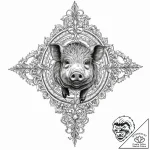 Boar, tattoo drawing outline, on a clean whit… – tattoo sketch (№1753678538_0, 28.07.2025 04:55) — tattoovalue.net