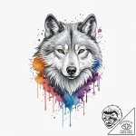 Ancient wolf stalking in eternal mist, tattoo… – tattoo sketch (№1753678743_0, 28.07.2025 04:59) — tattoovalue.net