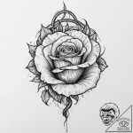 Fractured serpent within burning rose, tattoo… – tattoo sketch (№1753678954_0, 28.07.2025 05:02) — tattoovalue.net