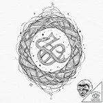 Jade serpent weaving through stars, tattoo fl… – tattoo sketch (№1753681934_0, 28.07.2025 05:52) — tattoovalue.net