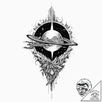 Meteor blade caught in roots, tattoo drawing… – tattoo sketch (№1753682939_0, 28.07.2025 06:08) — tattoovalue.net