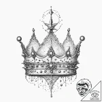 Moonlit crown upon bone throne, tattoo sketch… – tattoo sketch (№1753683137_0, 28.07.2025 06:12) — tattoovalue.net