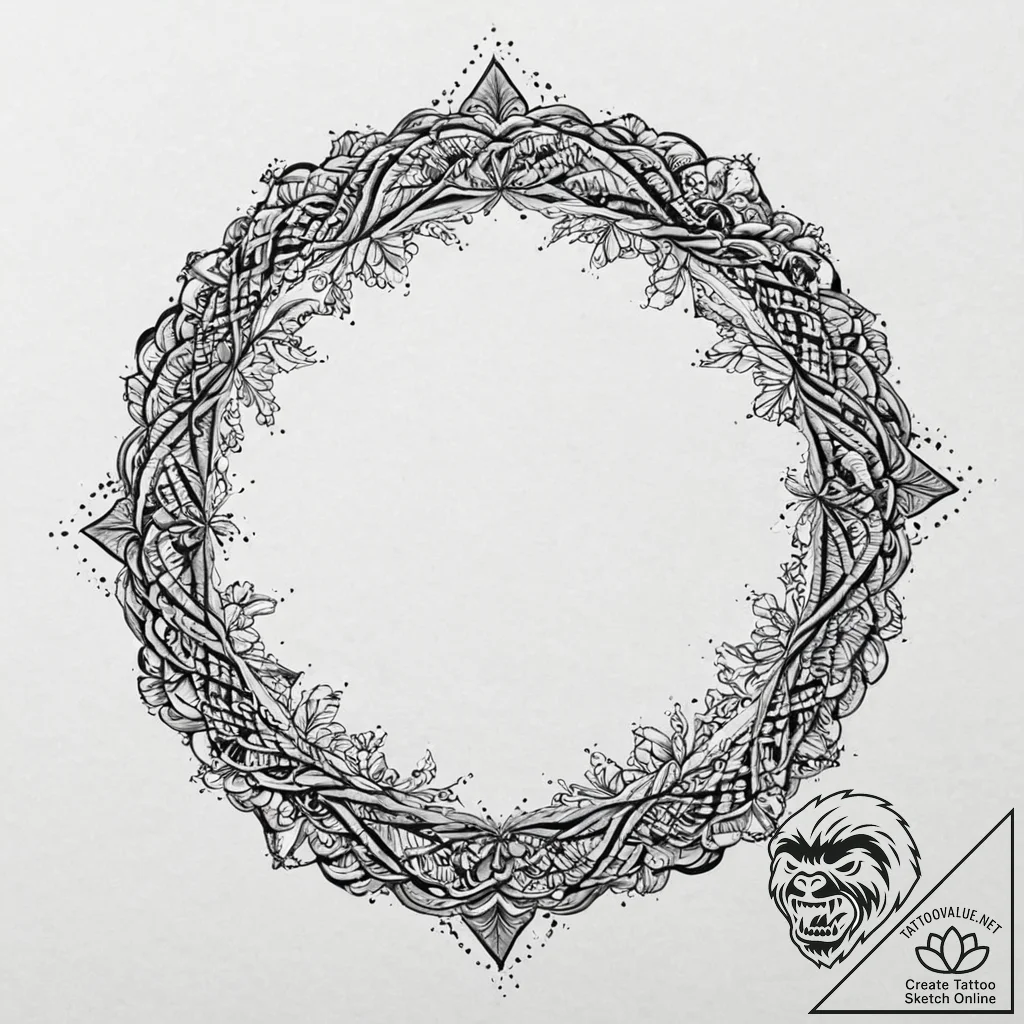 Kaleidoscope serpent twisting through void, c... - tattoo sketch (№1753685696_0, 28.07.2025 06:54) — tattoovalue.net