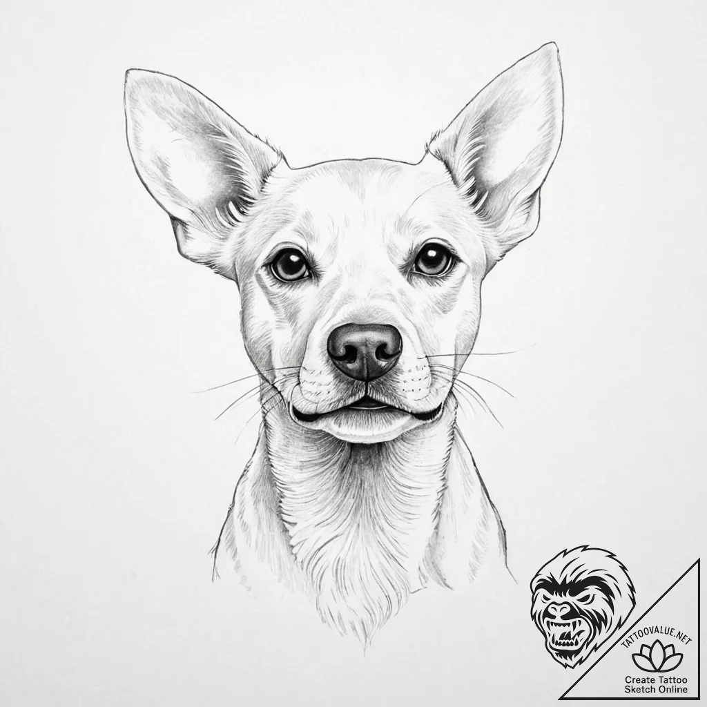 Dog - tattoo sketch (№1753686096_0, 28.07.2025 07:01) — tattoovalue.net