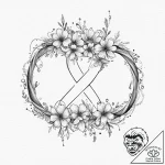 Infinity symbol woven from two different type… – tattoo sketch (№1753686920_0, 28.07.2025 07:15) — tattoovalue.net