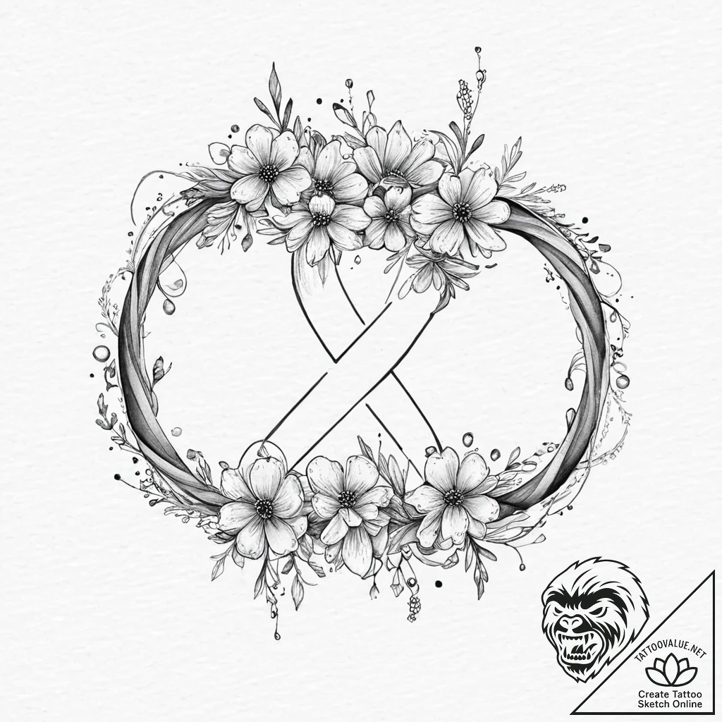 Infinity symbol woven from two different type... - tattoo sketch (№1753686920_0, 28.07.2025 07:15) — tattoovalue.net