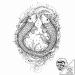 Koi twins chasing each other, tattoo sketch d… – tattoo sketch (№1753687323_0, 28.07.2025 07:22) — tattoovalue.net