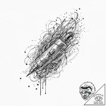 Corrupted usb stick leaking a dark, inky subs… – tattoo sketch (№1753687514_0, 28.07.2025 07:25) — tattoovalue.net