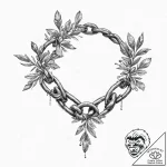 Olive branch bound in chains, artistic tattoo… – tattoo sketch (№1753688466_0, 28.07.2025 07:41) — tattoovalue.net