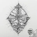 Black sandstorm hiding figures, concept art f… – tattoo sketch (№1753689048_0, 28.07.2025 07:50) — tattoovalue.net