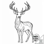 Black deer standing in mist, tattoo drawing o… – tattoo sketch (№1753689242_0, 28.07.2025 07:54) — tattoovalue.net