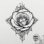 Rose quartz crystal, glowing with a soft, inn… – tattoo sketch (№1753690628_0, 28.07.2025 08:17) — tattoovalue.net