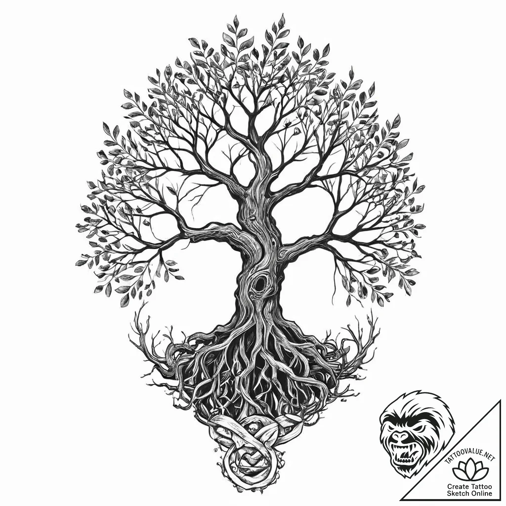 Abyssal tree with writhing branches, tattoo s... - tattoo sketch (№1753692196_0, 28.07.2025 08:43) — tattoovalue.net