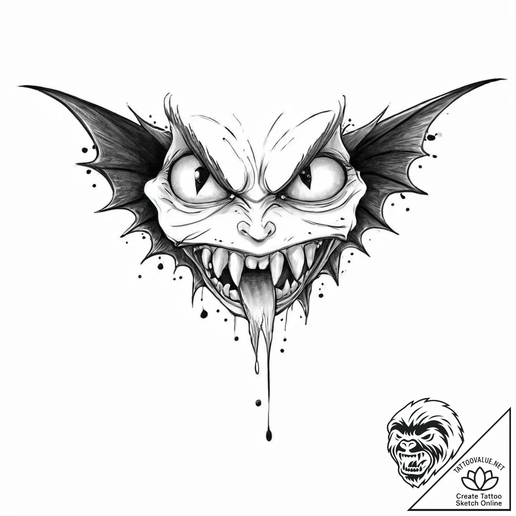 A vampire's bite mark - tattoo sketch (№1753692590_0, 28.07.2025 08:49) — tattoovalue.net
