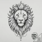 Lion mane of spectral fire, tattoo flash shee… – tattoo sketch (№1753692780_0, 28.07.2025 08:53) — tattoovalue.net