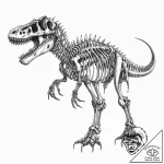 Dinosaur skeleton reanimated with mechanical… – tattoo sketch (№1753693170_0, 28.07.2025 08:59) — tattoovalue.net