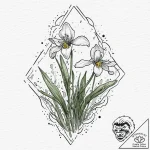 Snowdrop flower pushing through a patch of sn… – tattoo sketch (№1753693570_0, 28.07.2025 09:06) — tattoovalue.net