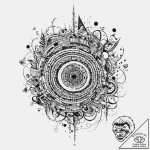 Numbers (as elements), concept art for tattoo… – tattoo sketch (№1753693780_0, 28.07.2025 09:09) — tattoovalue.net