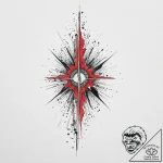 Zircon blade beneath spectral rift, ink illus… – tattoo sketch (№1753694966_0, 28.07.2025 09:29) — tattoovalue.net