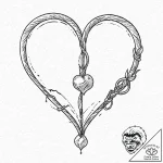 Fishhook baited with a glowing, pearl-like he… – tattoo sketch (№1753695353_0, 28.07.2025 09:35) — tattoovalue.net