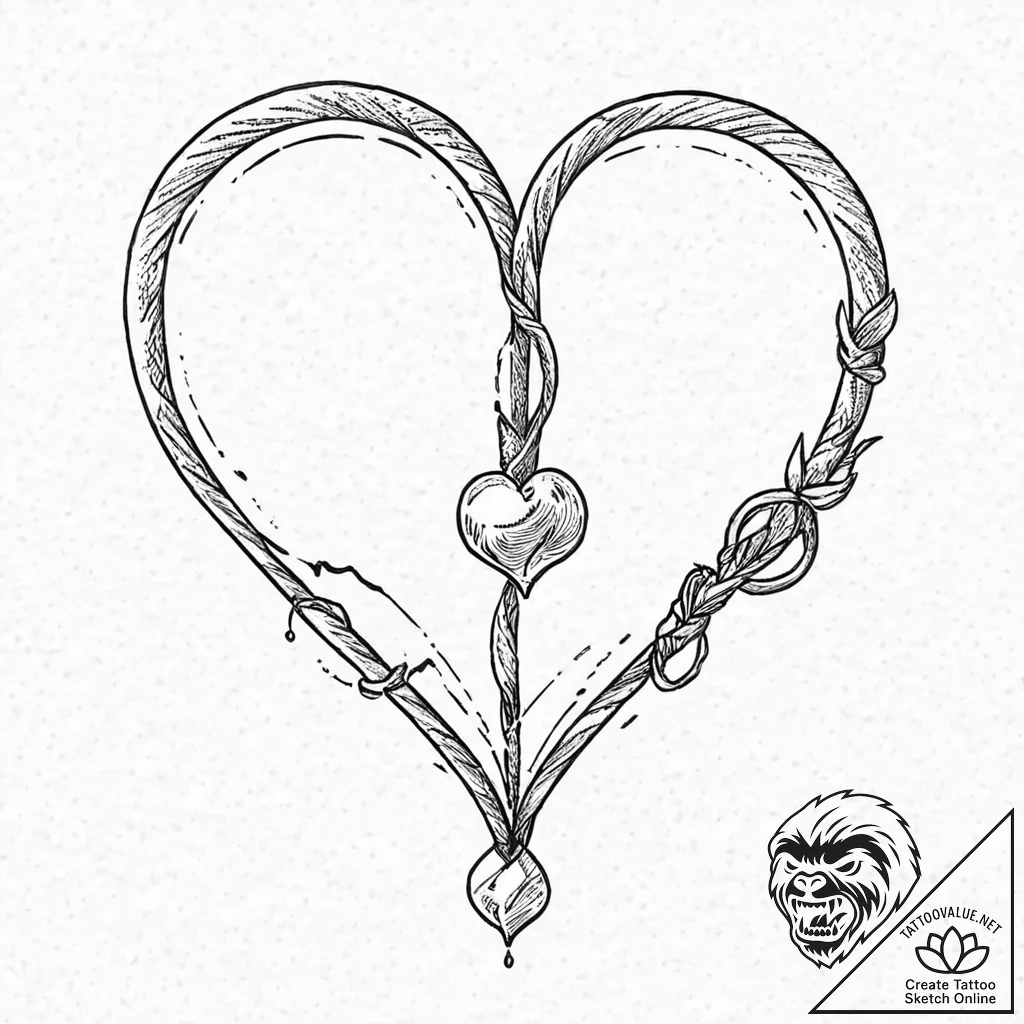 Fishhook baited with a glowing, pearl-like he... - tattoo sketch (№1753695353_0, 28.07.2025 09:35) — tattoovalue.net