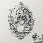 The mad hatter’s tea party, artistic tattoo s… – tattoo sketch (№1753696925_0, 28.07.2025 10:02) — tattoovalue.net