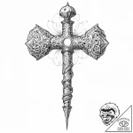 Needle threading bone relic, artistic tattoo… – tattoo sketch (№1753697515_0, 28.07.2025 10:11) — tattoovalue.net