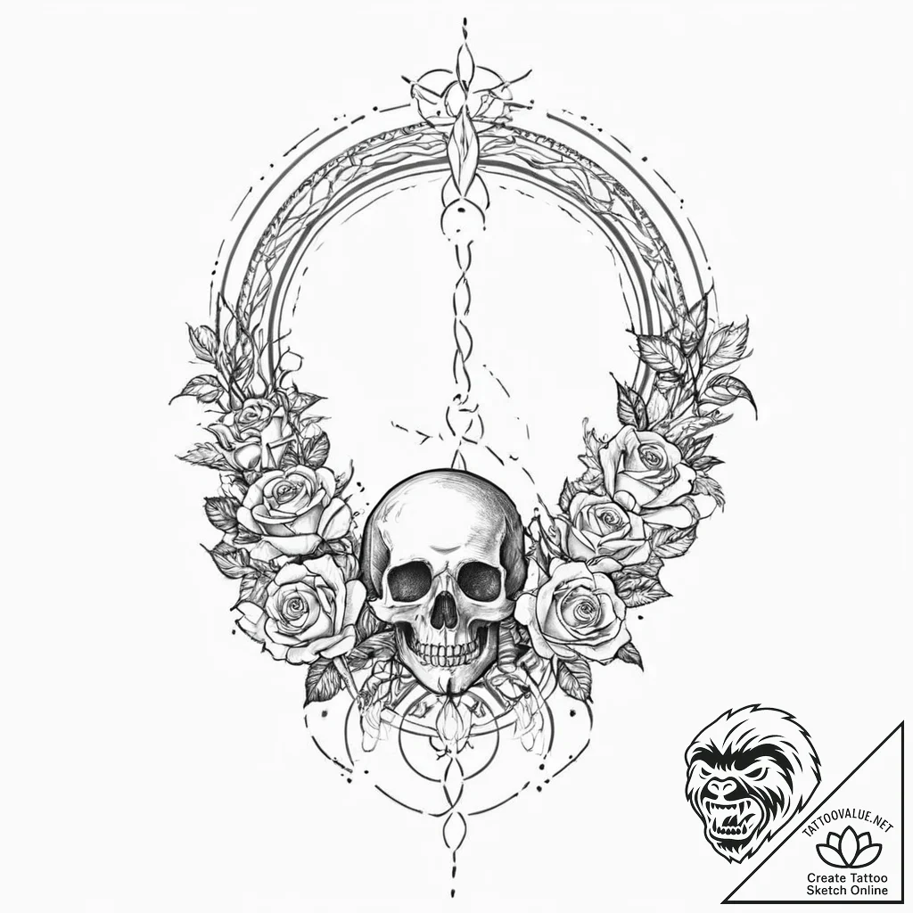 Hollow relic beneath celestial gate, tattoo d... - tattoo sketch (№1753698329_0, 28.07.2025 10:25) — tattoovalue.net