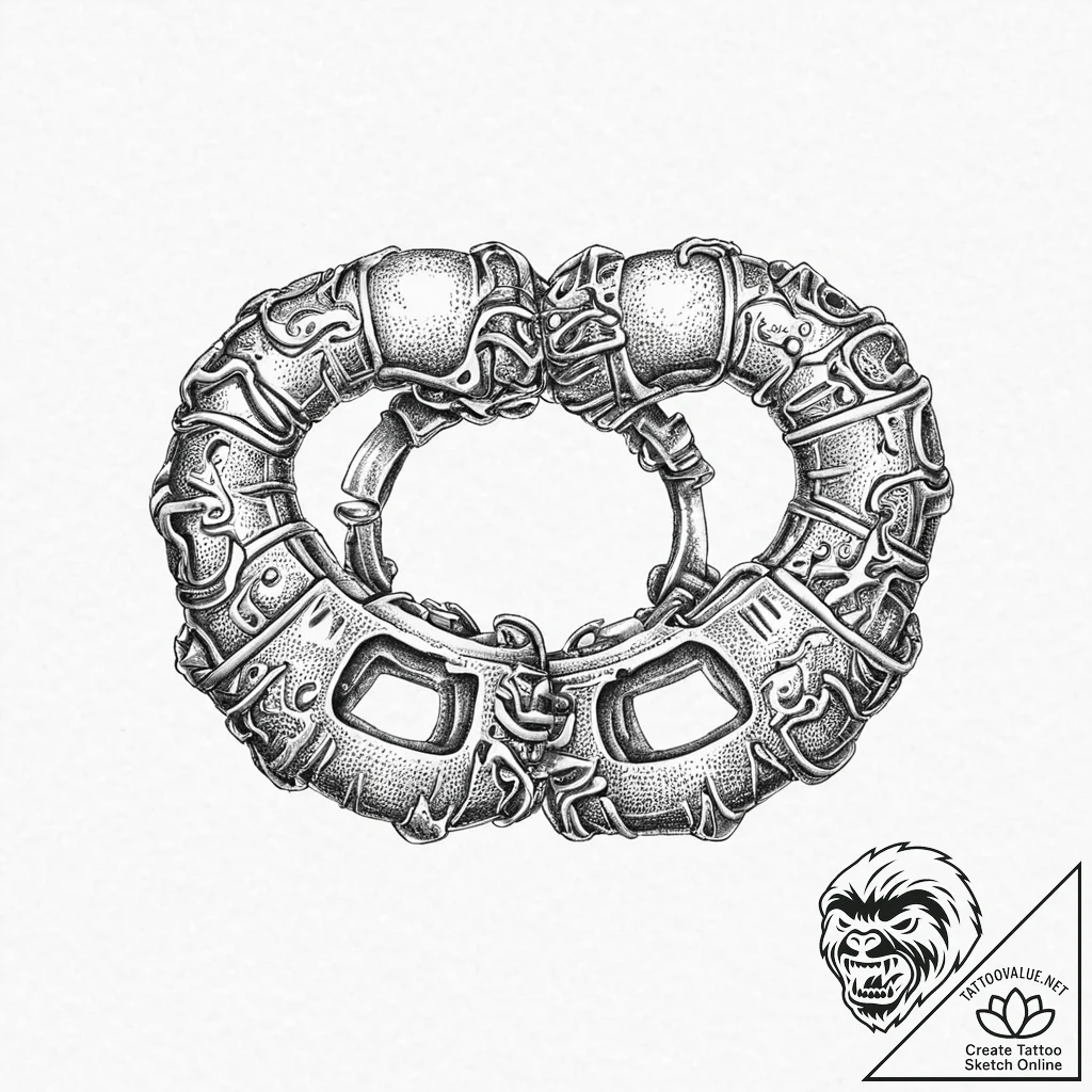Brass knuckles - tattoo sketch (№1753699327_0, 28.07.2025 10:42) — tattoovalue.net