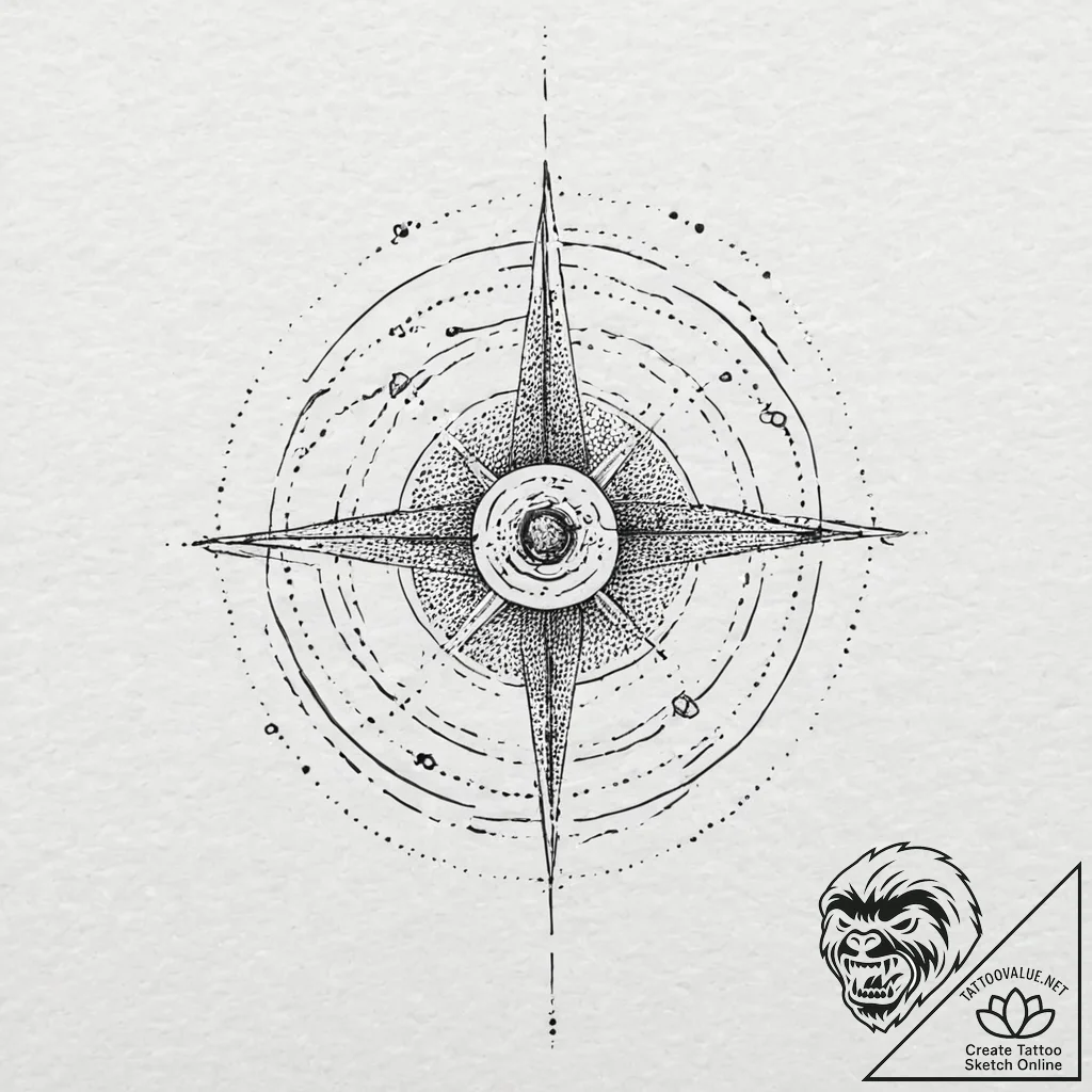 Gyroscopic device with rings spinning around... - tattoo sketch (№1753699521_0, 28.07.2025 10:45) — tattoovalue.net