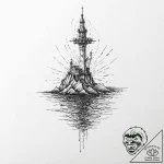 Black sea with bone spires, artistic tattoo s… – tattoo sketch (№1753700297_0, 28.07.2025 10:58) — tattoovalue.net