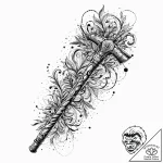 Tomahawk, concept art for tattoo, trash polka… – tattoo sketch (№1753701465_0, 28.07.2025 11:17) — tattoovalue.net