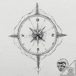 Atomic clock melting through void, tattoo lin… – tattoo sketch (№1753703003_0, 28.07.2025 11:43) — tattoovalue.net