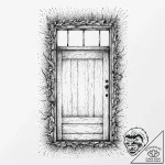 Panic room door, heavily bolted, with scratch… – tattoo sketch (№1753704229_0, 28.07.2025 12:03) — tattoovalue.net