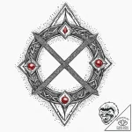 Twilight rune beneath celestial gate, ink ill… – tattoo sketch (№1753704822_0, 28.07.2025 12:13) — tattoovalue.net