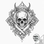 Tattoo sketch: a celestial blacksmith’s tools… – tattoo sketch (№1753706183_0, 28.07.2025 12:36) — tattoovalue.net