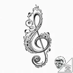 Treble clef – tattoo sketch (№1753706594_0, 28.07.2025 12:43) — tattoovalue.net