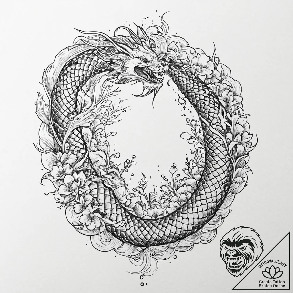 Tattoo design: a scene of perun battling a se... - tattoo sketch (№1753708224_0, 28.07.2025 13:10) — tattoovalue.net