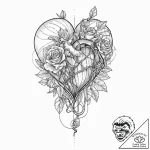 A hot air balloon made from a stitched-togeth… – tattoo sketch (№1753708424_0, 28.07.2025 13:13) — tattoovalue.net